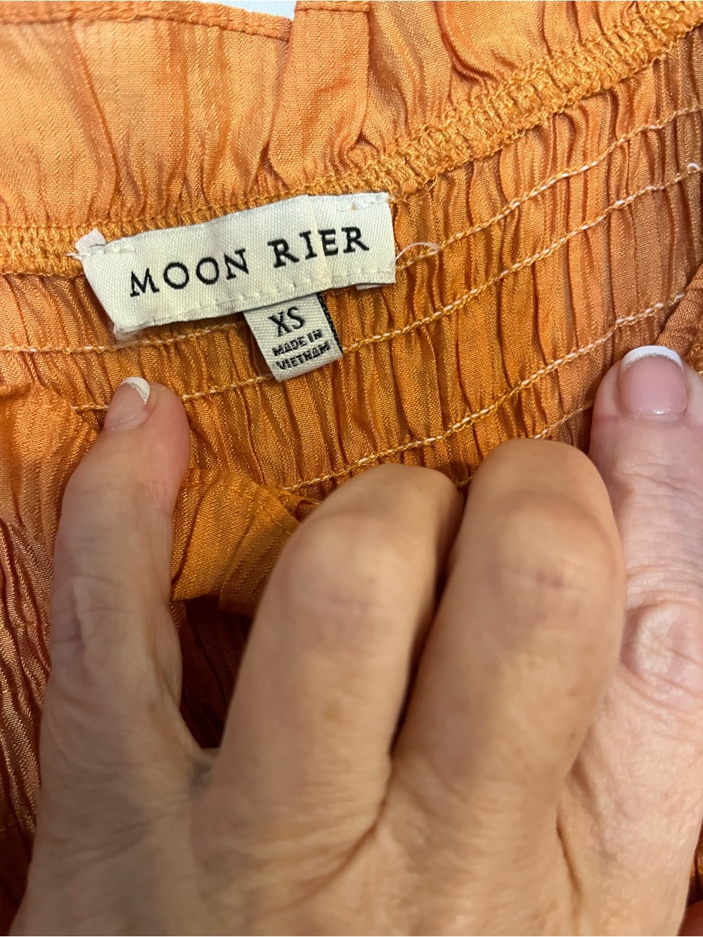 Anthropologie Moon River Smocked Maxi Dress XS Orange Boho Cottagecore Feminine - Picture 3 of 5